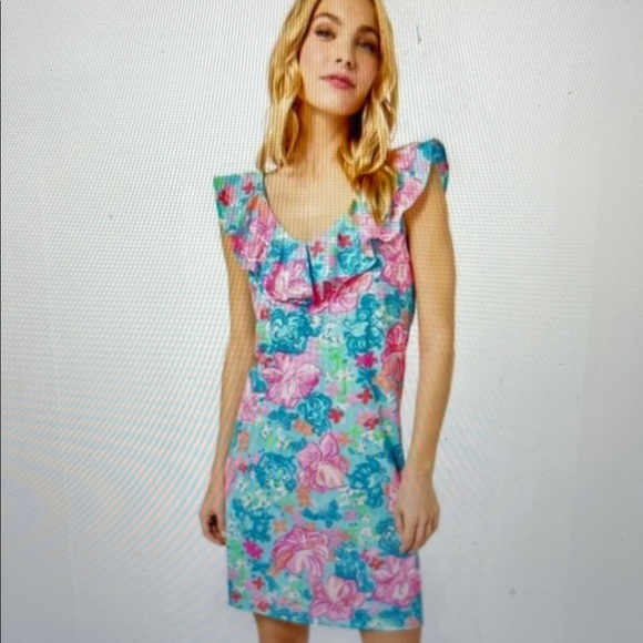 NWT Lilly Pulitzer Alessa Dress-Surf Blue Luscious Lions - Picture 10 of 13